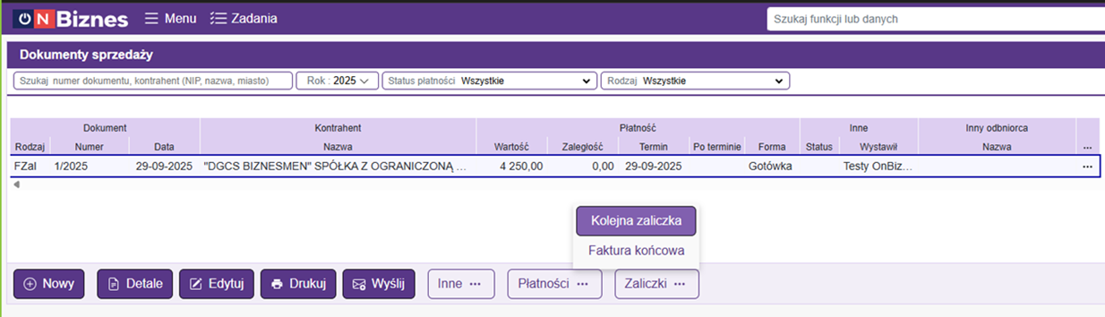 Dokumenty sprzedaży 