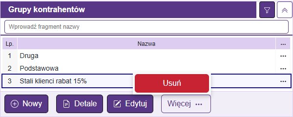 Usuwanie formy płatności