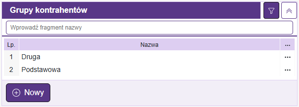 Lista grup kontrahentów