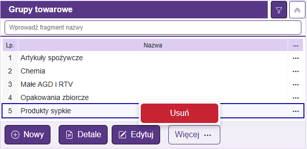 Usuwanie formy płatności