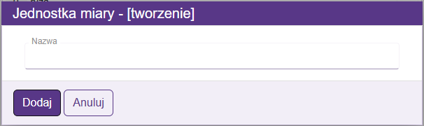 Dodaj jednostkę miary
