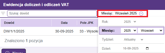 Ewidencja doliczeń i odliczeń VAT