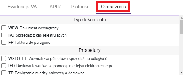 Okno ewidencja VAT sprzedaż