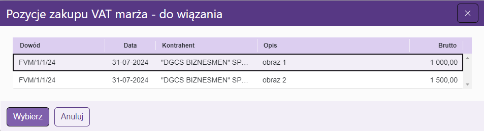 Sprzedaż rozliczana marżą