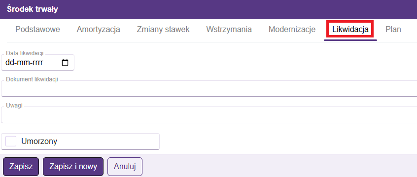 Nowy środek trwały