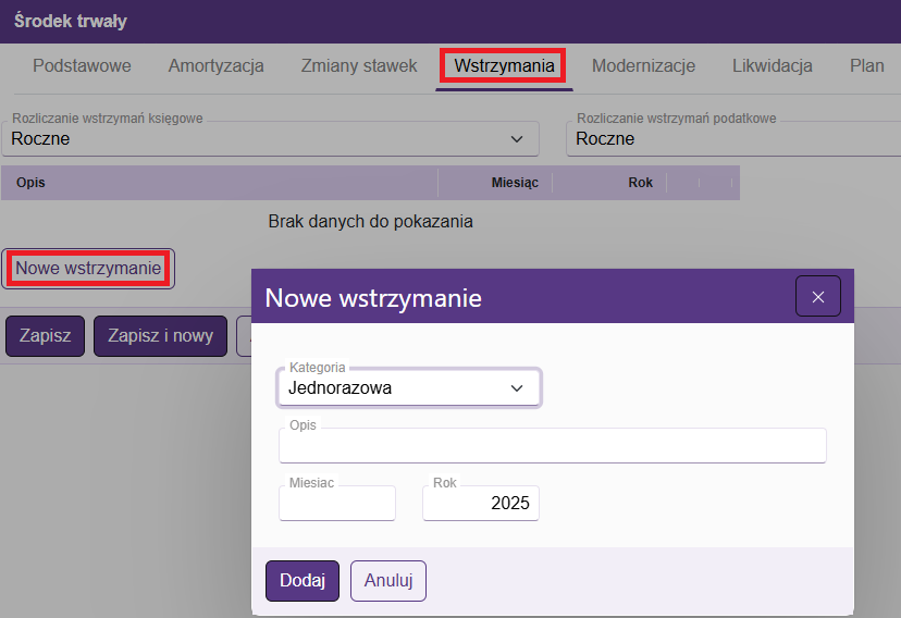 Nowy środek trwały